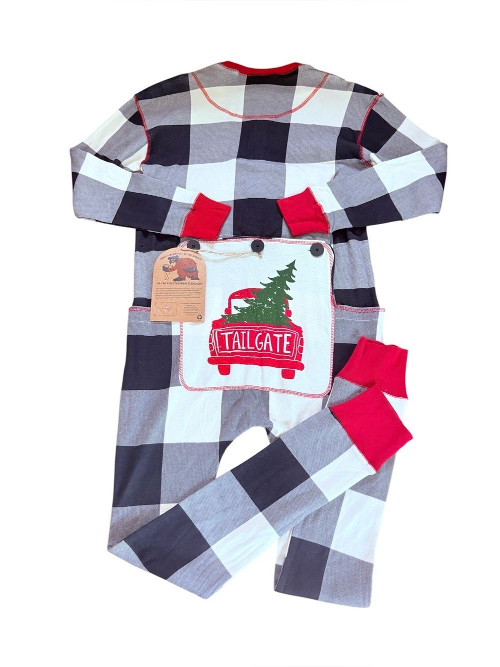 Lazy One Tailgate Adult Pajamas Flapjack Holiday Plaid Unisex Size Medium NEW
